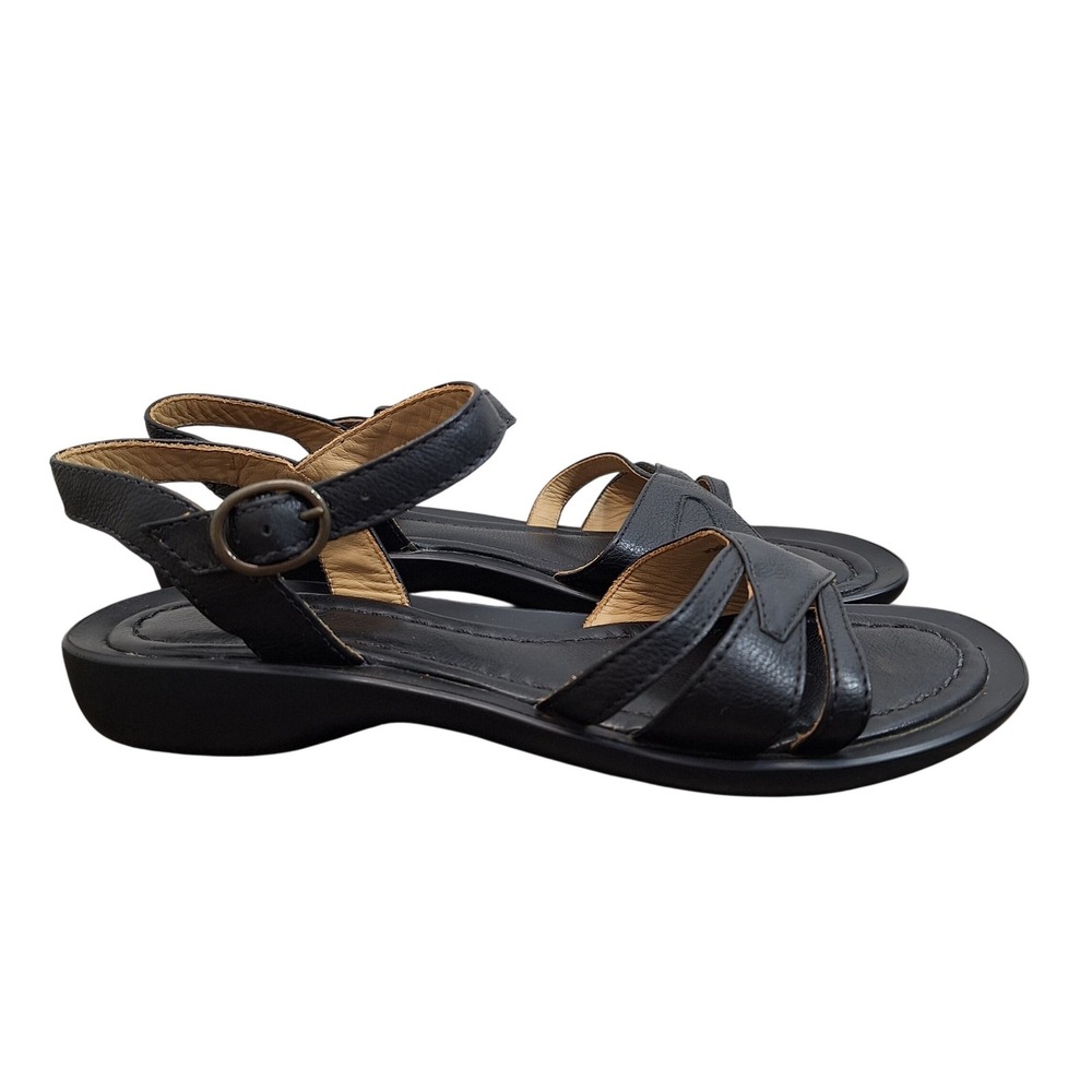 L.L. Bean Womens 8.5 M Black Leather Strappy Comfort Sandals 0FQR2 Brazil
